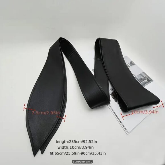 Wide Belt Camel Color Classic Obi Belt Tie Belt - Picture 5 of 8